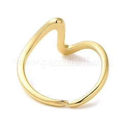 Bague de manchette ouverte en laiton ondulé pour femmes&nbsp;RJEW-S413-04G