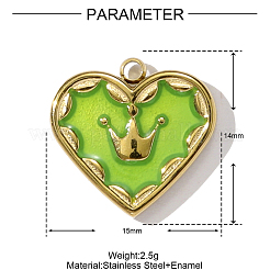 304 Edelstahl-Emaille-Anhänger&nbsp;STAS-OY001-96G