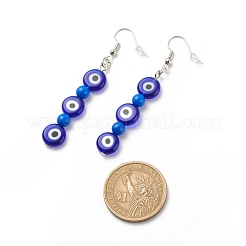 Malocchio di lampwork e orecchini pendenti con perline acriliche&nbsp;EJEW-JE04972