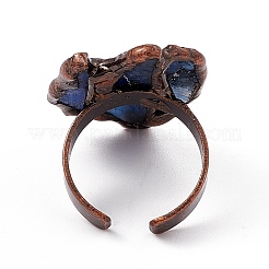 Unregelmäßiger offener Ring aus natürlichem Kyanit&nbsp;RJEW-D077-02AB