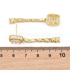 Pendientes de tuerca de circonio cúbico con micro pave de latón&nbsp;KK-CBA8324-14G