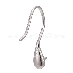 Crochets de boucles d'oreilles en argent sterling plaqué rhodium anti-ternissement&nbsp;X-STER-E041-14P