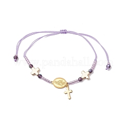 Pulseras de cuentas trenzadas con cordón de nailon ajustable&nbsp;BJEW-MZ00168-06