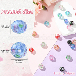 24 pièces 8 styles perles de chalumeau faites à la main&nbsp;LAMP-FS0001-79