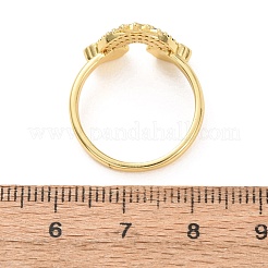 Anillos de dedo de circonita cúbica con micro pavé de latón para mujer&nbsp;RJEW-K261-14G