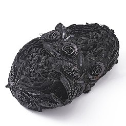 Bordures en dentelle à paillettes en polyester&nbsp;OCOR-WH0071-025B