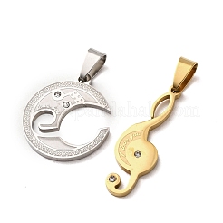 304 Edelstahl-Strass-Split-Anhänger&nbsp;STAS-F368-12GP