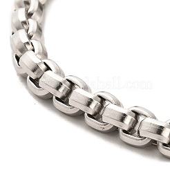 Pulseras de cadena de caja de acero inoxidable 304 con cierres de león&nbsp;BJEW-E094-05AS