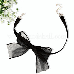 1 Stück Halsband-Halsketten aus Gaze mit Schleife für Damen&nbsp;NJEW-CP0001-06B