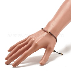 Verstellbare geflochtene Perlenarmbänder aus natürlicher Jade für Frauen&nbsp;BJEW-JB07792