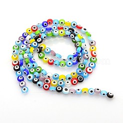 Hebras malos hechos a mano de abalorios de cristal de murano ojo&nbsp;X-LAMP-J029-6mm-M