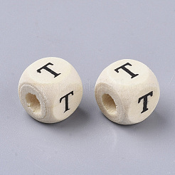 Bedruckte Naturholzperlen&nbsp;WOOD-T026-001T