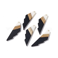 Gros pendentifs en résine opaque et bois de noyer&nbsp;RESI-M027-09C