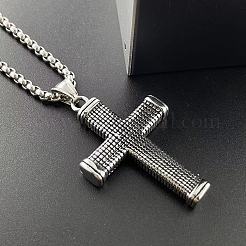 Stilvolle Halsketten mit Kreuzanhänger aus 304 Edelstahl für Herrenmode-Accessoires&nbsp;GA9172