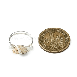 Fingerringe aus natürlicher Muschel&nbsp;RJEW-TA00173