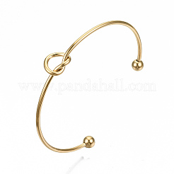 Fabrication de bracelets manchettes en acier inoxydable 304 avec nœud d'amour&nbsp;LS-MAK-S073-001G