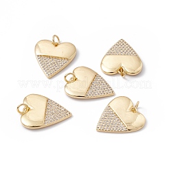 Placage de crémaillère en laiton micro pavé pendentifs en zircone cubique claire&nbsp;ZIRC-C040-18G