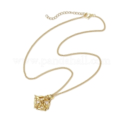 Realizzazione di collana con sacchetto in macramè con catena a maglie in acciaio inossidabile 304&nbsp;NJEW-JN05072-02