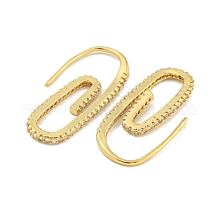 Orecchino pendente con micro pavè di ottone placcato a cremagliera con zirconi trasparenti&nbsp;EJEW-C102-04G-01