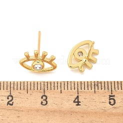 Ohrstecker aus Messing mit Mikro-Zirkonia in Augenform&nbsp;EJEW-S252-02G