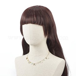 Halskette mit Schmetterlings- und Glasperlenanhängern aus Messing und Ketten aus 304er Edelstahl für Damen&nbsp;NJEW-TA00042
