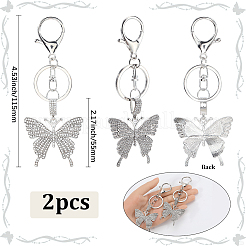 2 porte-clés pendentif en alliage de strass&nbsp;KEYC-SP0001-22
