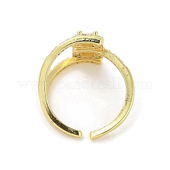 Offene Manschettenringe aus Messing mit Pavé-Zirkonia&nbsp;RJEW-M170-01G