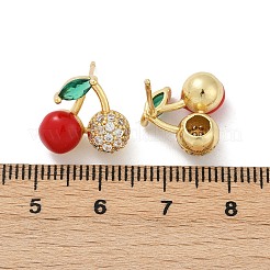 Ottone micro spianare orecchini zirconi&nbsp;EJEW-F895-27A-01G