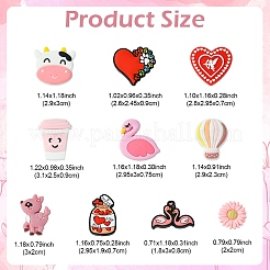 10 Stück 10 Stile Valentinstag Thema Lebensmittelqualität umweltfreundliche Silikon Fokalperlen&nbsp;SIL-YW0001-33