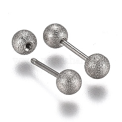 Orecchini a bottone a sfera in acciaio inossidabile 304 anti-ossidazione&nbsp;EJEW-H113-01P-B