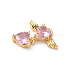 Pendentifs avec zircon cubiques à micro-pavés en laiton&nbsp;KK-D504-11G