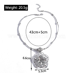 Halsketten mit Anhänger aus Legierung im böhmischen Stil mit Mandala-Blumen&nbsp;FS-WG43472-01