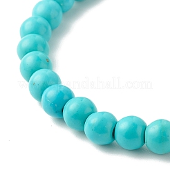 Bracelet extensible étoile de mer turquoise synthétique (teint)&nbsp;BJEW-JB07702-03