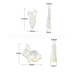 6 Stück 2 Stile natürliche weiße Muschelperlen&nbsp;BSHE-CJ0001-05