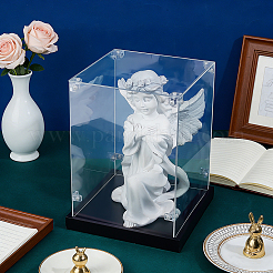 Vitrines en acrylique pour figurines avec socle noir&nbsp;ODIS-WH0030-314B