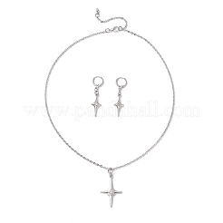Sternlegierung Strass Ohrring & Halsketten Sets für Frauen&nbsp;SJEW-JS01359
