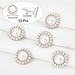 Botones de plástico con vástago de perla de imitación&nbsp;FIND-NB0003-71P