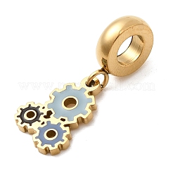 304 Edelstahl bunte Emaille europäischen Anhänger Charms&nbsp;STAS-D153-17G