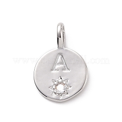 Pendenti ecologici in ottone placcato a cremagliera con micro pavé di zirconi cubici&nbsp;KK-F843-10P
