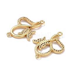 Connettori in ottone con micro pavimentazioni in zirconia cubica trasparente&nbsp;ZIRC-A021-68G