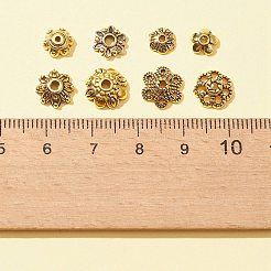 Tappi di perline in lega di stile tibetano in stile 360 pz 8 6~9x6~9x2~4&nbsp;FIND-FS0001-45
