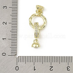 Fermoirs repliables en laiton micro pave zircone cubique transparente&nbsp;KK-C107-08G