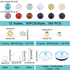 Kit per la creazione di gioielli fai da te con perline rotonde in pietra mista&nbsp;DIY-FH0004-20