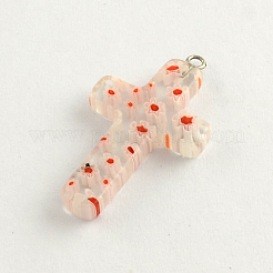 Perles en verre de millefiori manuelles&nbsp;X-LK-R005-11