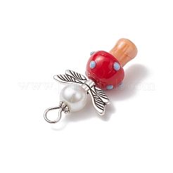 Perline di lampwork fatte a mano con pendenti di perle di vetro rotonde&nbsp;PALLOY-MZ00696