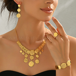 Set di gioielli vintage in ottone multistrato con nappe e monete per donna&nbsp;ZE1443