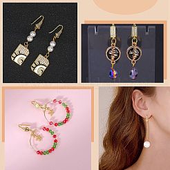 10 paio di ganci per orecchini in ottone con micro pavé di zirconi trasparenti&nbsp;ZIRC-SZ0005-11