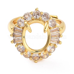 Gestellbeschichtung ovales Messing Mikropflaster Zirkonia verstellbare Ringkomponenten&nbsp;KK-Q819-16G