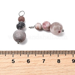 Natürliche rosa Zebra-Jaspis-Anhänger mit runden Perlen&nbsp;PALLOY-JF02867-09