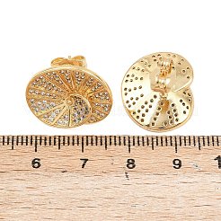 Latón micro pave aretes de circonita cúbica transparente&nbsp;EJEW-A151-02A-G